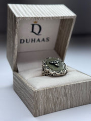 Connemara Marble Sterling Silver Marcasite Trinity Knot Ring Size 7