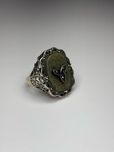 Connemara Marble Sterling Silver Marcasite Trinity Knot Ring Size 7