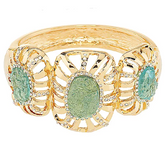 Kara Ross Goldtone Simulated Drusy Hinged Bangle Large