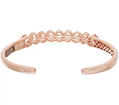 Morganite & Pink Tourmaline Sterling Hinged Cuff Avg