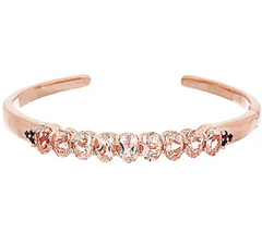 Morganite & Pink Tourmaline Sterling Hinged Cuff Avg