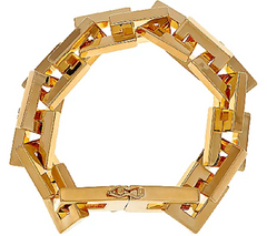 Bronzo Italia Yellow Bronze Polished Rectangle Link Bracelet, 6-3/4"