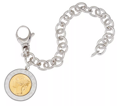 Bronze 500 Lire Coin Oval Rolo Link Bracelet by Bronzo Italia