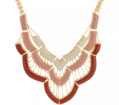 C. Wonder 16" Layered Cinnamon Enamel Bib Statement Necklace