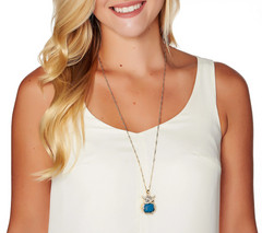 C. Wonder 28" Necklace with Novelty Navy Owl Pendant