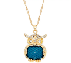 C. Wonder 28" Necklace with Novelty Navy Owl Pendant