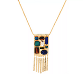 C. Wonder 30" Wheat Chain Multi-Stone Station Necklace