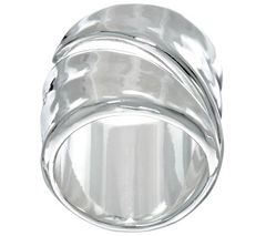 RLM White Bronze Coil Ring, Silver Tone, Size 7