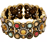 LOGO Links by Lori Goldstein Bubble Stretch Antiqued Goldtone Bracelet