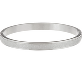 Stainless Steel Glitter Texture Bangle Bracelet, Small