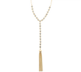 Susan Graver Reversible Gold Tone Y Necklace with Tassel