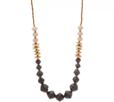 31 Bits Grey/Cream Color Beaded Cobblestone Necklace