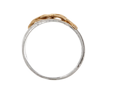 Or Paz Sterling Silver Two-Tone Textured Leaf Band Ring, Size 5