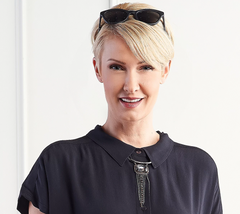 LOGO Links by Lori Goldstein Chandelier Pendant Gunmetal Necklace