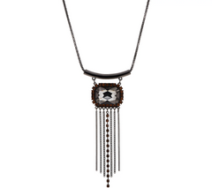 LOGO Links by Lori Goldstein Chandelier Pendant Gunmetal Necklace