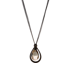 Susan Graver 34" Crystal Teardrop Multi-Strand Hemalite Necklace