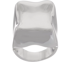 RLM Bronze Rectangle Tablet Ring, White Color, Size 9