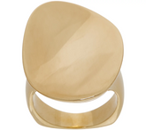 Bronzo Italia Gold Tone Organic Oval Bronze Ring, Size 5