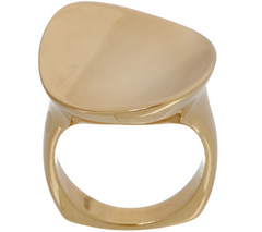 Bronzo Italia Gold Tone Organic Oval Bronze Ring, Size 5