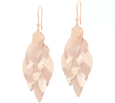 Bronzo Italia Marquise Dangle Rose Tone Bronze Earrings