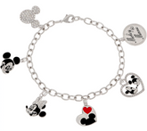 Mickey's 90th Birthday Mickey & Minnie Charm Bracelet Bracelet, 7-1/4"