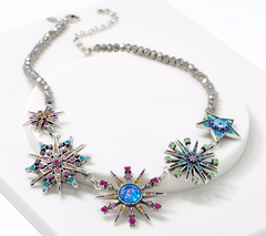Kirks Folly Rainbow Star Silvertone Necklace