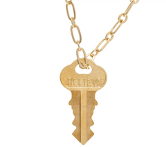 The Giving Keys Goldtone 'BELIEVE' Key Pendant w/ 30
