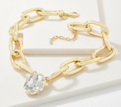 LOGO Links by Lori Goldstein Dare to be Bold Goldtone Necklace