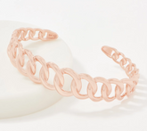 Rose-Over Sterling Silver Graduated Curb Link by Silver Style Small