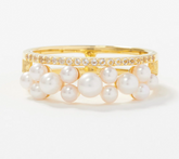 Honora Yellow Sterling Silver Cultured Pearl & White Topaz Ring, Size 8
