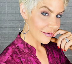 Joan Rivers Set of 2 Golden/Silvertone Hoop Earrings with Hanging Bar
