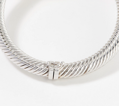 Sterling Silver Twisted Small Bangle Bracelet by Silver Style
