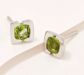Affinity Gems Cushion Cut Gemstone Sterling Silver Stud Earrings