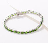 GenerationGems Oval-Cut Chrome Diopside Tennis Bracelet, Average