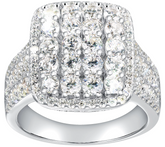 Diamonique Sterling Silver Cluster Style Cocktail Ring Size 9