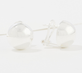 UltraFine 950 Silver Polished Omega Back Earrings