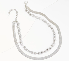Susan Graver Multi-Chain SilverTone Adjustable Necklace