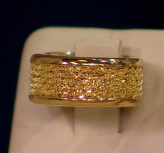 Italian Silver Margherita 18K Gold-Plated Sterling Silver Band Ring, Size 6