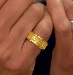 Italian Silver Margherita 18K Gold-Plated Sterling Silver Band Ring, Size 6