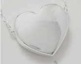 Ultra Fine Diamond Cut Chain Necklace with Motif "Heart" Pendant, 3.3g, Chain 18"L