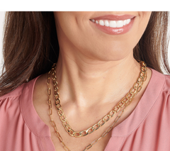 True Lovelies Goldtone Double Row Chain Necklace