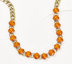 Joan Rivers Gold Tone 18" Orange Crystal Collar Necklace