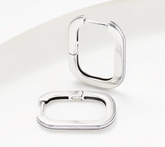 Or Paz Sterling silver Signature Rectangular Huggie Hoops