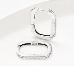 Or Paz Sterling silver Signature Rectangular Huggie Hoops