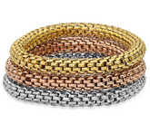 Steel by Design Tri-Color Mesh Link Bracelet Set 6-1/2"L