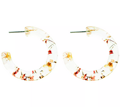 True Lovelies Clear Flower Hoop Earrings