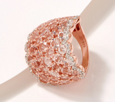 Affinity Gems Morganite and Zircon Sterling Silver Ring Size 6