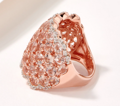 Affinity Gems Morganite and Zircon Sterling Silver Ring Size 6