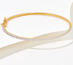 Affinity Diamonds Yellow Gold Tone Sterling Silver Eternity Bangle Avg