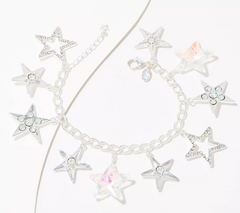Kirks Folly Aurora Stardust Charm Silver Tone Bracelet